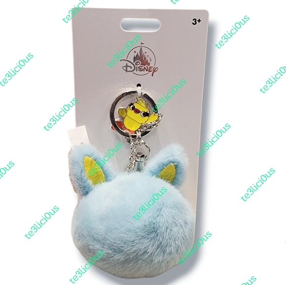 DISNEY PARKS TOY STORY DUCKY AND BUNNY POMPOM KEYCHAIN CHARM - Picture 1 of 3